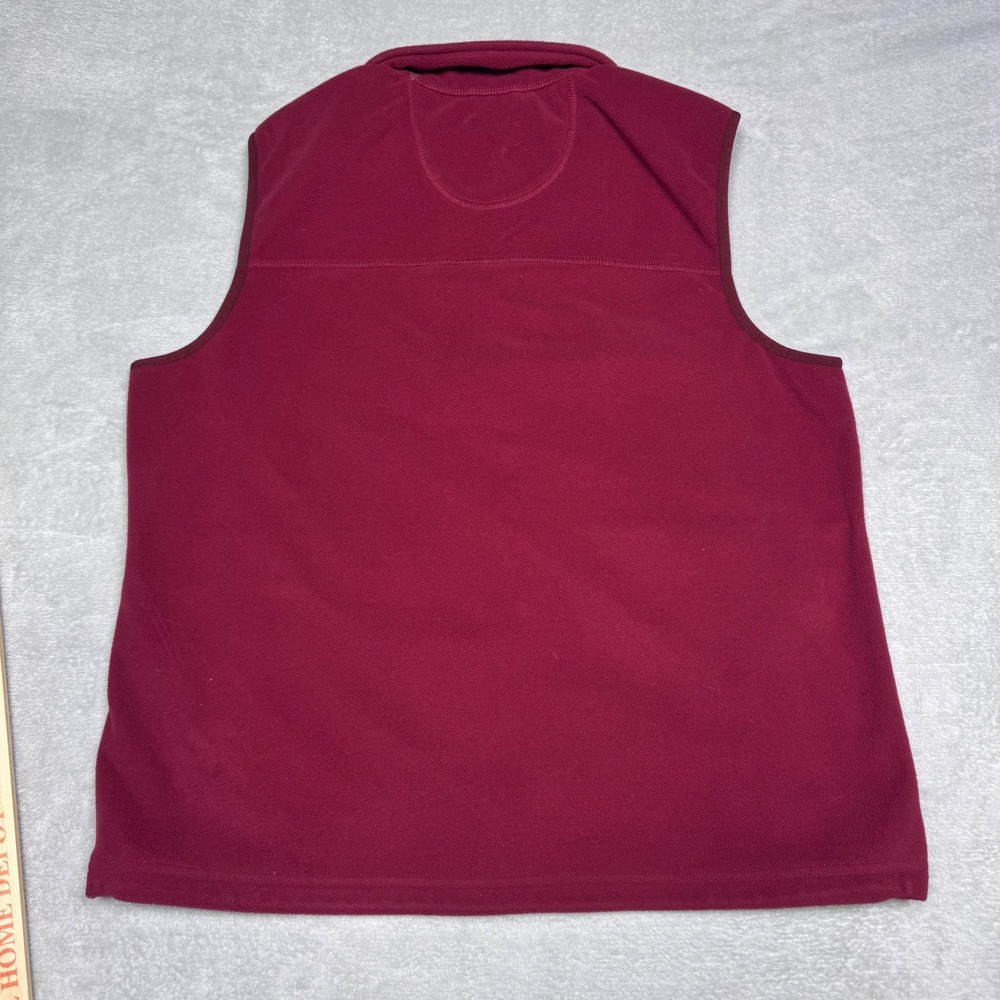 L.L. Bean Vest Mens Medium Red Fleece Full Zip Mock Neck Outdoor Layering - Picture 3 of 5